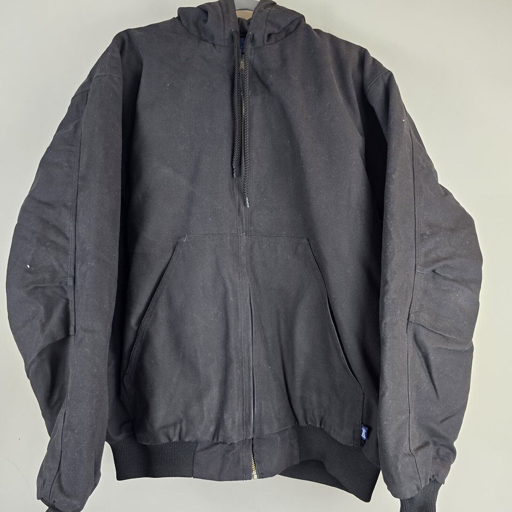 RK‎ Brand Jacket Men's XL Regular Full Zip Outdoor Work Coat Black Canvas.